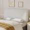 Pinmoco - Upholstered Headboard Ergonomic Design Headboard - White-Front_Standard
