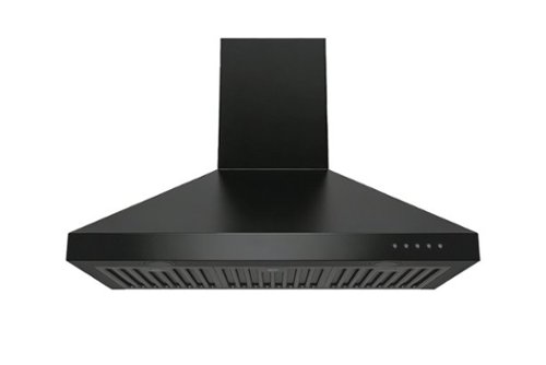 Hauslane - 36 inches - Convertible - Wall Range Hood - Matte Black-Front_Standard 