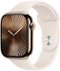 Apple Watch Series 10 (GPS+Cellular) 46mm Titanium Case with Starlight Sport Band - M/L - Gold - (2024)-Angle_Standard