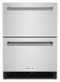 KitchenAid - 4.40 Cu. Ft. Built-In Mini Fridge with Double-Drawer Refrigerator - Stainless Steel-Front_Standard