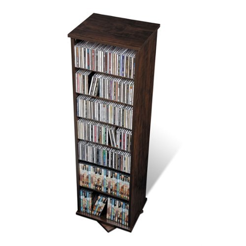  Prepac - Ashlin 512-Disc 2-Sided Spinning Multimedia Tower - Espresso