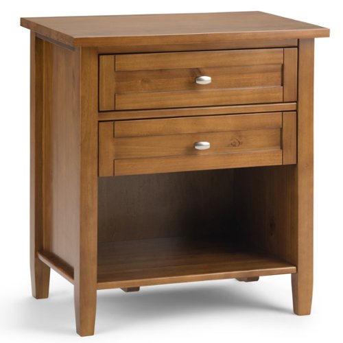 Simpli Home - Warm Shaker Bedside Table - Light Golden Brown-Front_Standard 
