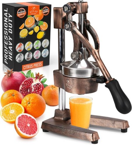 Zulay Kitchen - Cast-Iron Manual Citrus Press & Orange Squeezer Juicer - Copper-Front_Standard 