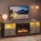 Bestier - 70 inch Gaming TV Stand with 23" Fireplace & RGB Lights, for 75" TVs, for Living Room - Gray-Front_Standard