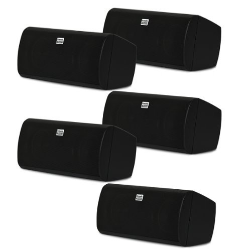 Acoustic Audio by Goldwood - AA35CB Indoor 3 Way Speakers Bookshelf 5 Speaker Set AA35CB-5S - Black-Front_Standard 