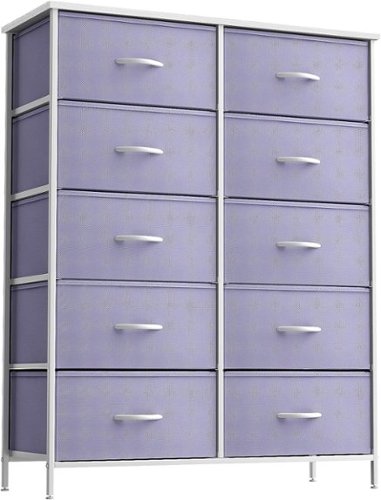 Sorbus - Dresser with 10 Drawers - Storage Unit Organizer Chest for Clothes - Bedroom, Room, Nursery, & Closet - Purple-Front_Standard 