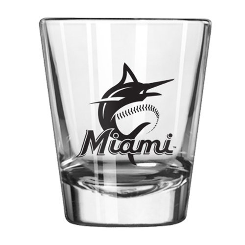 Logo Brands - Miami Marlins 2oz. Game Day Shot Glass - Multicolor-Front_Standard 