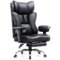 GTPlayer - Big and Tall Office Chair Adjustable Soft Armrests Ergonomic Gaming Chair Deluxe Embossing Designed, - Black-Front_Standard