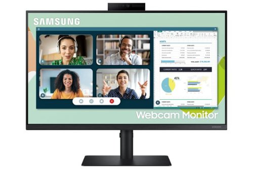 Samsung - A400 Series 24" IPS LED FHD FreeSync Monitor with Webcam - Black-Front_Standard 