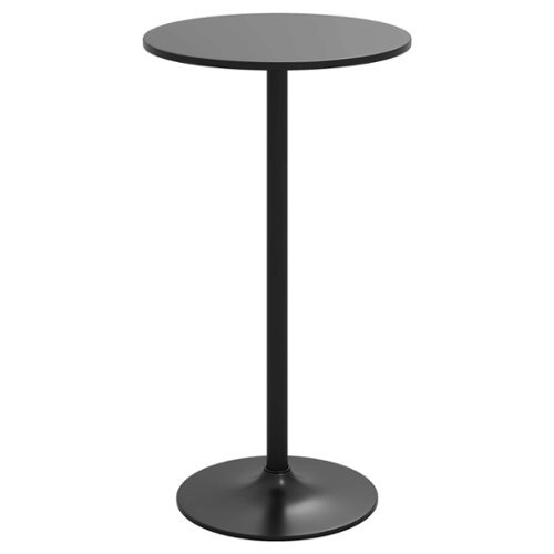 Costway 24" Round Pub Table Bistro Bar Height Cocktail Table with Metal Base Indoor - Black