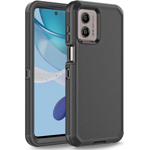 Entronix - Heavy Duty Phone Case for Moto G Power 2024 - Triple-Layer Protection - Black-Front_Standard 