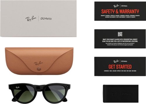 Ray-Ban Meta Headliner Low Bridge Fit glasses, Meta AI, Audio, Photo, Video Compatibility - Green Lenses - Shiny Black BUY IN SAUDI ARABIA