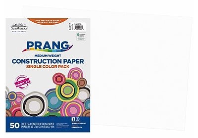 SunWorks - 12" x 18" Construction Paper, 50 Sheets (PAC8707) - Bright White