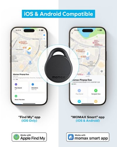 Momax MOMAX Key Finder with Apple Find My iOS Only and Global Search Range Include DIY Personalized Stickers Black - Black WORLDWIDE DELIVERY
