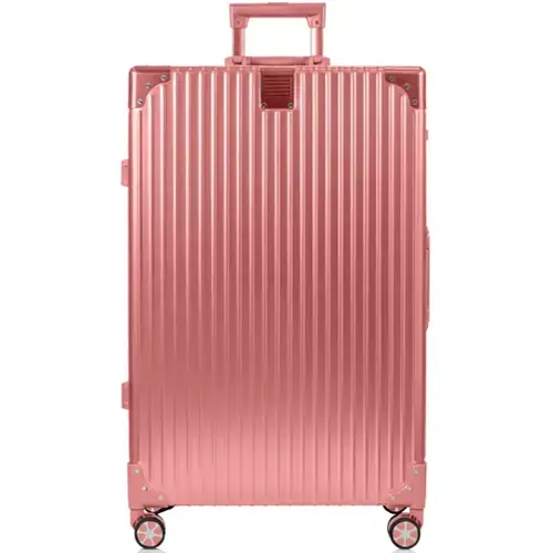 Front. Champs - Elite Aluminum Collection Large Luggage Case - Rose Gold.