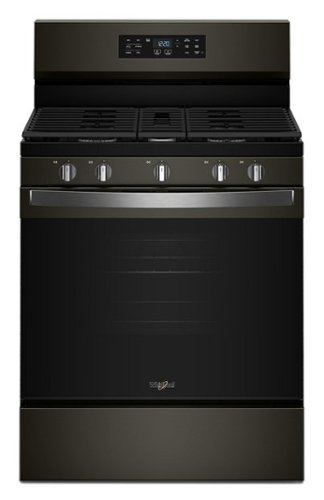 Whirlpool - 5.0 Cu. Ft. Freestanding Gas Range with Air Cooking Technology and Steam Clean - Black Stainless Steel-Front_Standard 