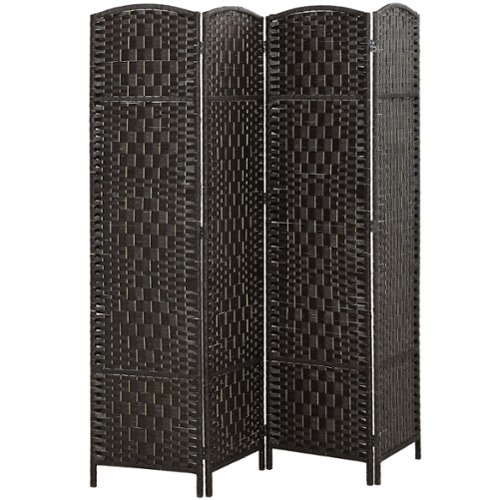  Homcom - Divider, 4 Panel Folding Privacy Screen - Coffee