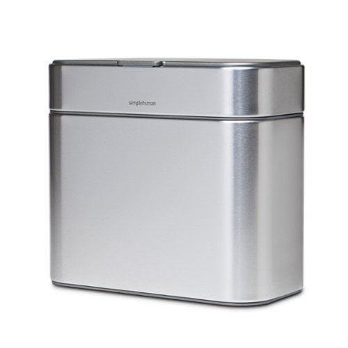 simplehuman - 4L compost caddy, stainless steel - Brushed-Front_Standard 