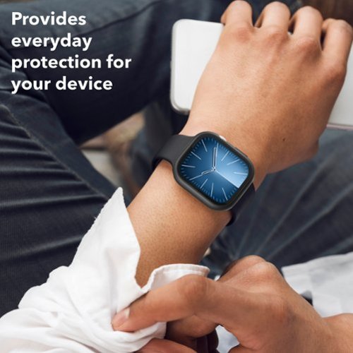 Insignia™ Bumper with Glass Screen Protector for Apple Watch 46mm - Black and Clear GLOBAL SHIPPING