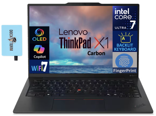 Lenovo - ThinkPad X1 Carbon Gen 13 X1 Carbon Laptop 14.0 2.8K (Intel Ultra 7-268V, 32GB LPDDR5X, 1TB SSD, Win 11 Pro) - Eclipse Black-Front_Standard 