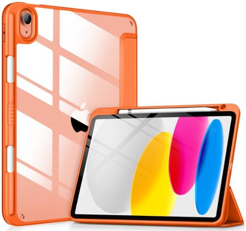 DTTO - Case for iPad (A16) 11-inch 2025 and iPad 10th Generation 10.9 Inch 2022, Clear Back and TPU Shockproof Frame Cover - Orange-Front_Standard