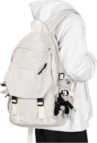 Live At Space - coowoz Casual Daypack Large upgraded version College Laptop Backpack Women Water Resistant Lightweight School Travel - White-Small-Front_Standard 