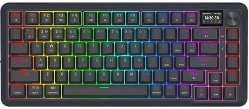 REDRAGON - K708-RGB-PRO Wireless Mechanical Gaming Keyboard, RGB Backlit 81 Keys OLED Smart Display & Knob, Hot-Swap Switch