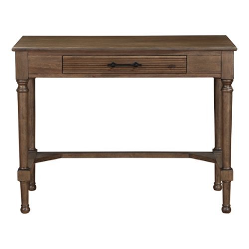 OSP Home Furnishings - Marna Writing Desk with Drawer in Black - Brown Oak