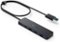 Anker - 4-Port USB 3.0 Hub, Ultra-Slim Data USB Hub with 2 ft Extended Cable - Black-Front_Standard