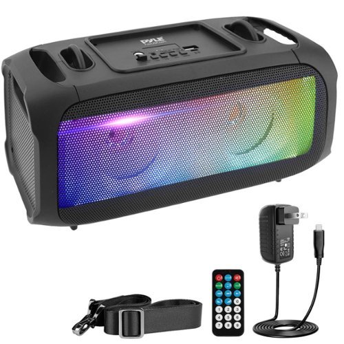 Pyle - Wireless Portable Bluetooth Boombox Speaker - Black-Front_Standard 