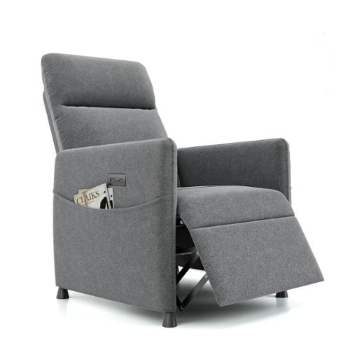 Kadyn - Modern Electric Recliner Chair, Power Adjustable Backrest & Footrest, High-Density Foam, Light - Gray-Front_Standard 