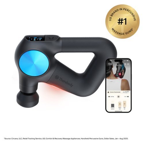 Therabody - Theragun PRO Plus - Advanced Multi-Therapy Device With Massage, LED, Heat & Vibration For Optimal Performance - Black-Front_Standard 