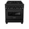 ZLINE - 30" Legacy Dual Fuel Range w/ 4 Brass Burners & Oven in Black Stainless Steel (RAB-BR-30) - Black Stainless Steel/Brass Burners-Front_Standard