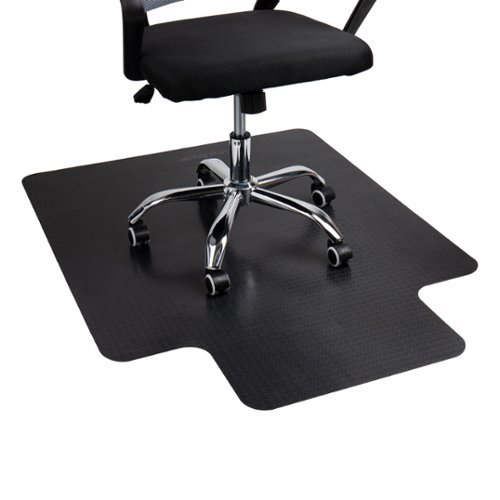 Mind Reader - Office Chair Mat for Hardwood Floors, Under Desk Floor Protector, Rolling, PVC, 47.5"L x 35.5"W x 0.1"H - Black-Front_Standard 