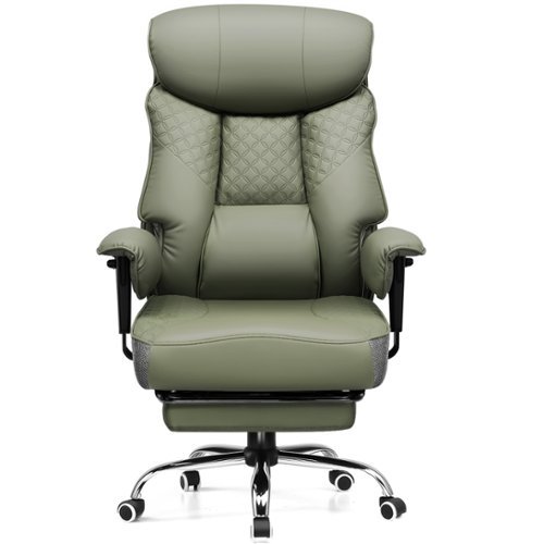 GTPlayer - 400 LBS Wide Ergonomic Gaming Chair with Deluxe Embossing Designed Big and Tall Office Chair - Green-Front_Standard 