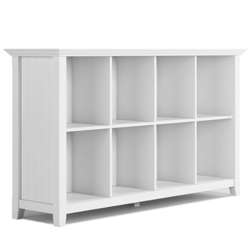 Simpli Home - Acadian 8 Cube Storage Sofa Table - White-Front_Standard 