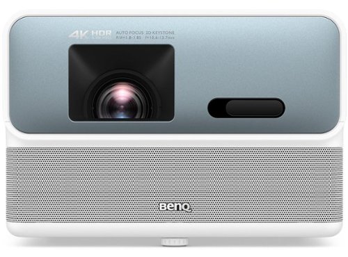 BenQ - GP500 4K HDR LED Smart Home Theater Projector, 360 Degree Sound Field, Android TV, 90% DCI-P3 - White-Front_Standard 