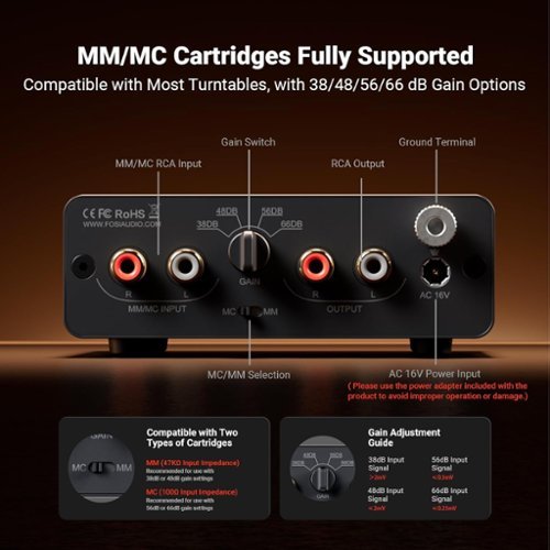 Fosi Audio Box X5 Phono Preamplifier - Black WORLDWIDE DELIVERY