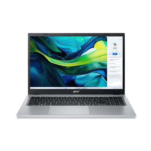 Acer - Aspire Go 15.6" FHD Touch Laptop AG15-21PT-R4SY Ryzen 3 7320U 8GB LPDDR5 256GB SSD Radeon 610M - Pure Silver-Front_Standard 