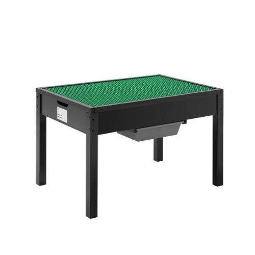 VEVOR - Kids Wooden Activity Table with Double-Sided Tabletop, Multi-Functional Play Table for Building Blocks - Wood color-Front_Standard 