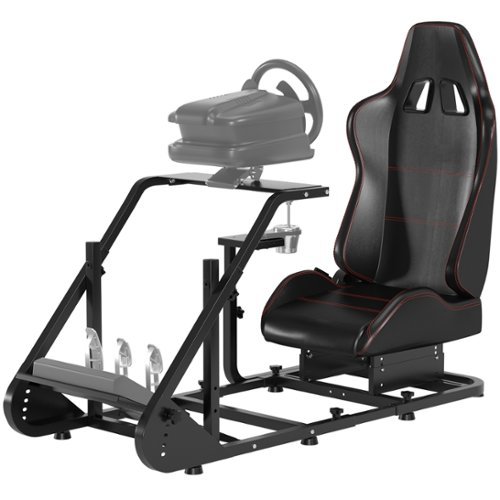 Topteng - Heavy-Duty Racing Simulator Cockpit-Adjustable Carbon Steel Stand,Foldable Design,Frame&Seat Only, for Logitech G29/G920 - Black-Front_Standard 