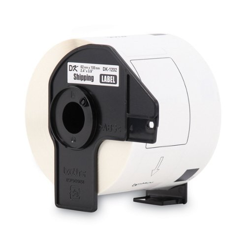 Brother - DK1202 2.4 in. x 3.9 in. Die-Cut Shipping Labels - (1-Roll) - White-Front_Standard 