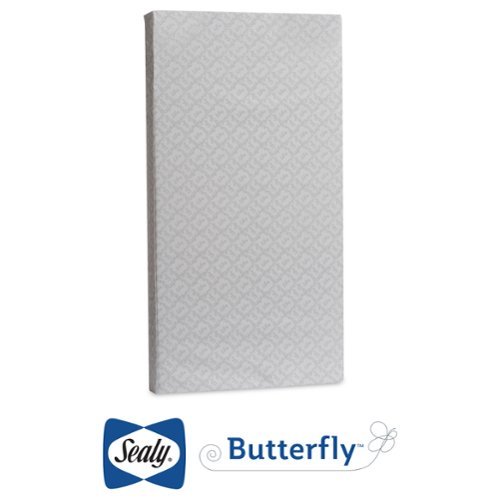  Sealy - Butterfly Waterproof Ultra Firm Crib Mattress and Toddler Mattress - Gray