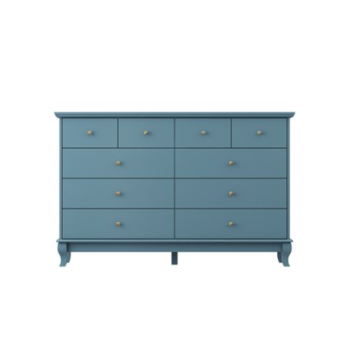 Famapy - Horizontal Dresser 10 Drawers of Chest with European - Style Elegance - Blue-Front_Standard 