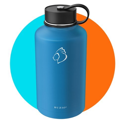 Buzio Duet Series Insulated 64 oz Water Bottle with Straw Lid and Flex Lid - Cobalt GLOBAL SHIPPING