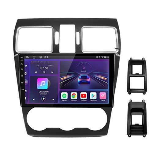 Junsun - 9" carplay Android15 8 Core 6+128GB Car Stereo Radio GPS Navi WIFI RDS SWC FM BT For Subaru Forester Impreza 2015-2018 - Black-Front_Standard 