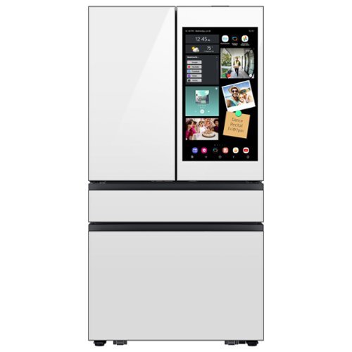 Samsung - Bespoke 29 cu. ft. 4-Door French Door Refrigerator with AI Family Hub™+ & AI Vision Inside™ - White Glass