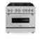 ZLINE - 36" Legacy Dual Fuel Range w/ 6 Burner Gas Cooktop and Electric Convection Oven (RA36) - Stainless Steel-Front_Standard