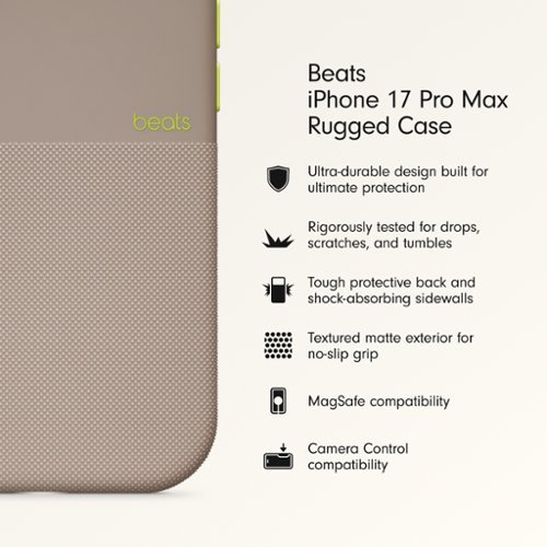 Beats iPhone 17 Pro Max Rugged Case with MagSafe and Camera Control - Alpine Gray WORLDWIDE DELIVERY
