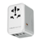 Momax - Universal Travel Adapter 70W GaN, 3 USB-C& 2 USB-A International Power Adapter 6-in-1 for UK/US/AUS/JP - White-Front_Standard